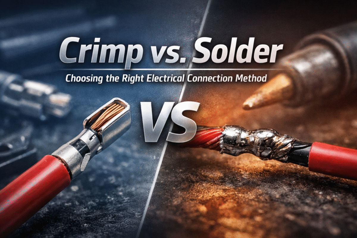 Crimp vs solder wire terminal connections for industrial electrical applications