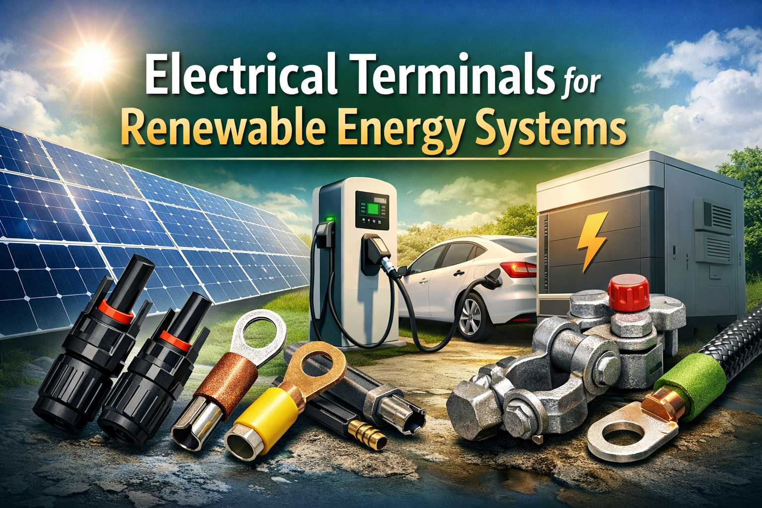 Choosing the right electrical terminals for solar EV and energy storage systems