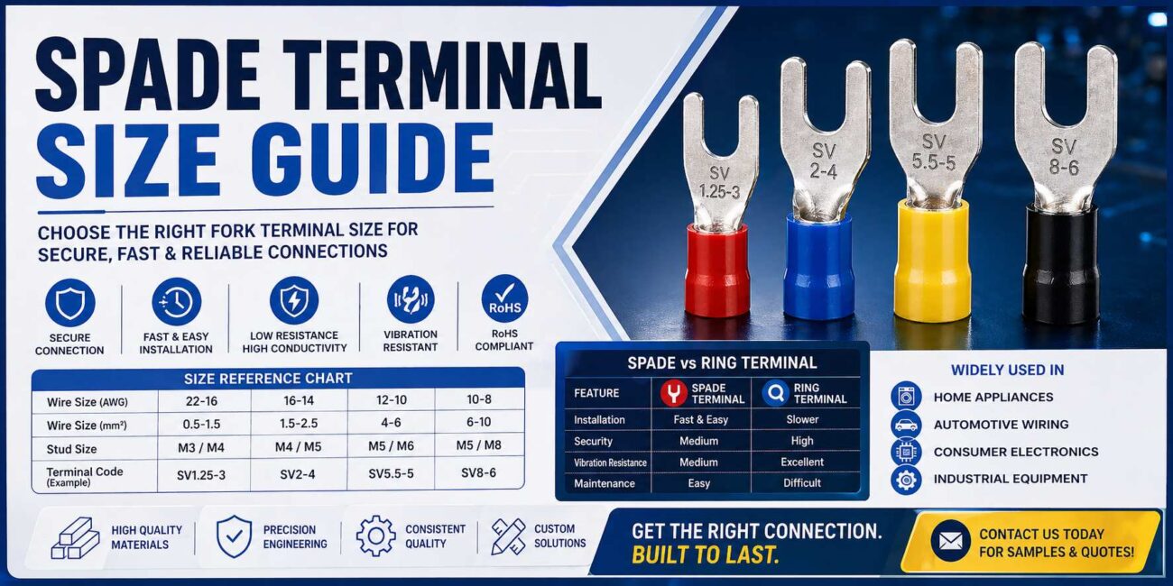 spade terminals size chart