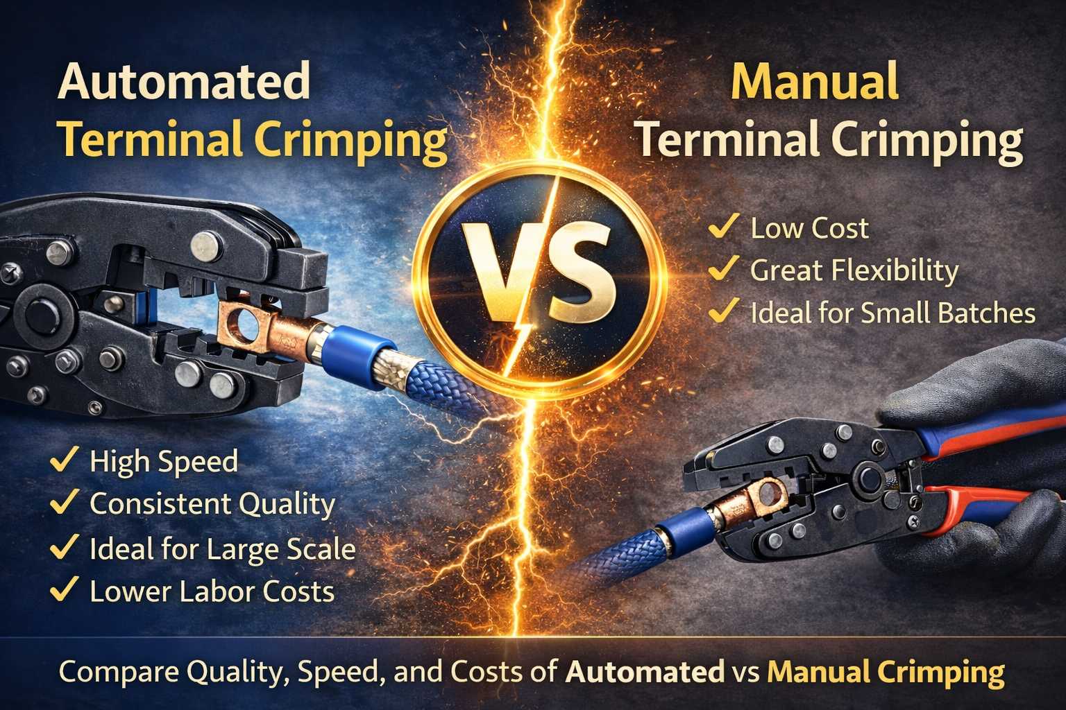 Automated crimping Vs manual crimping