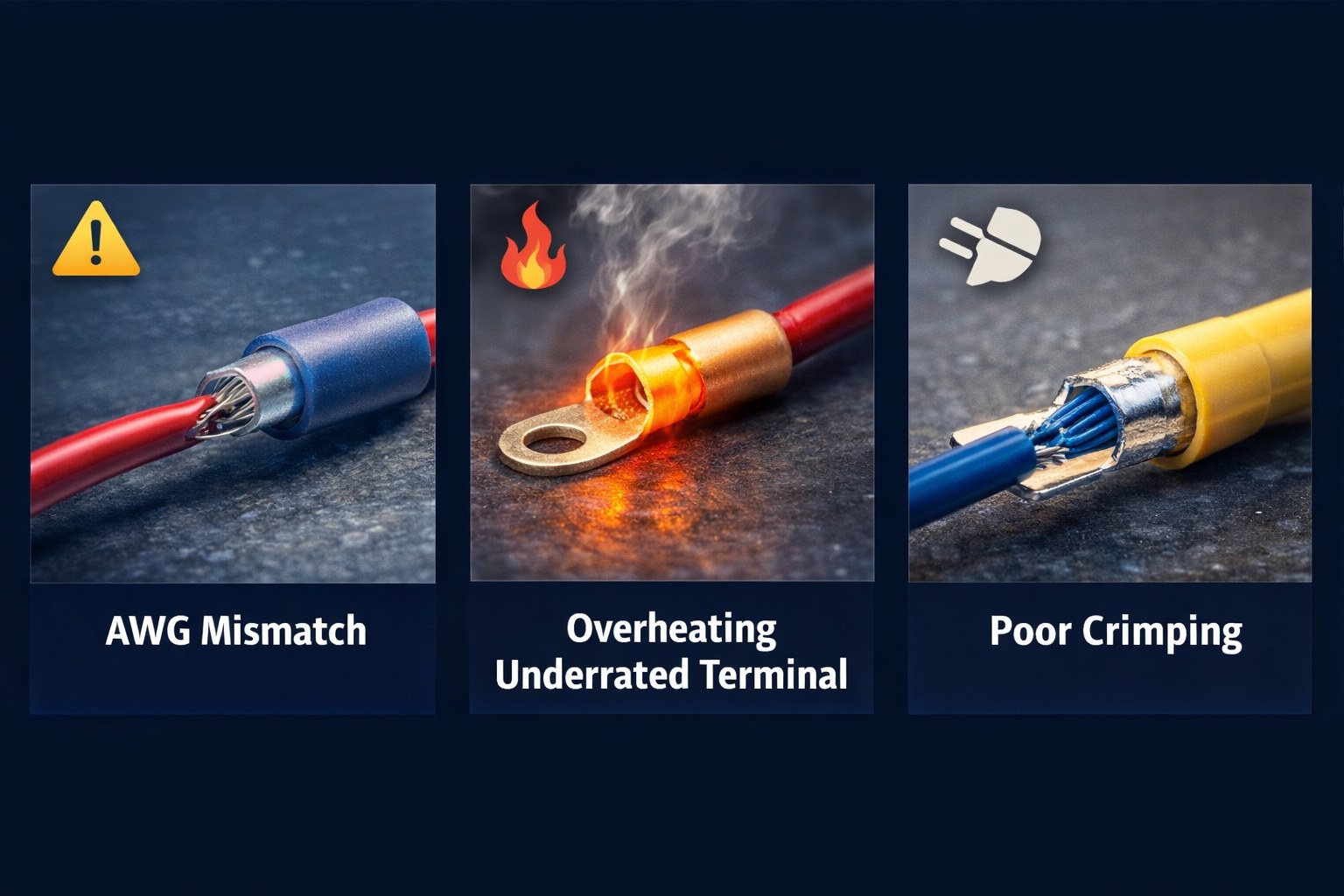 mistakes of selecting eletricle terminals