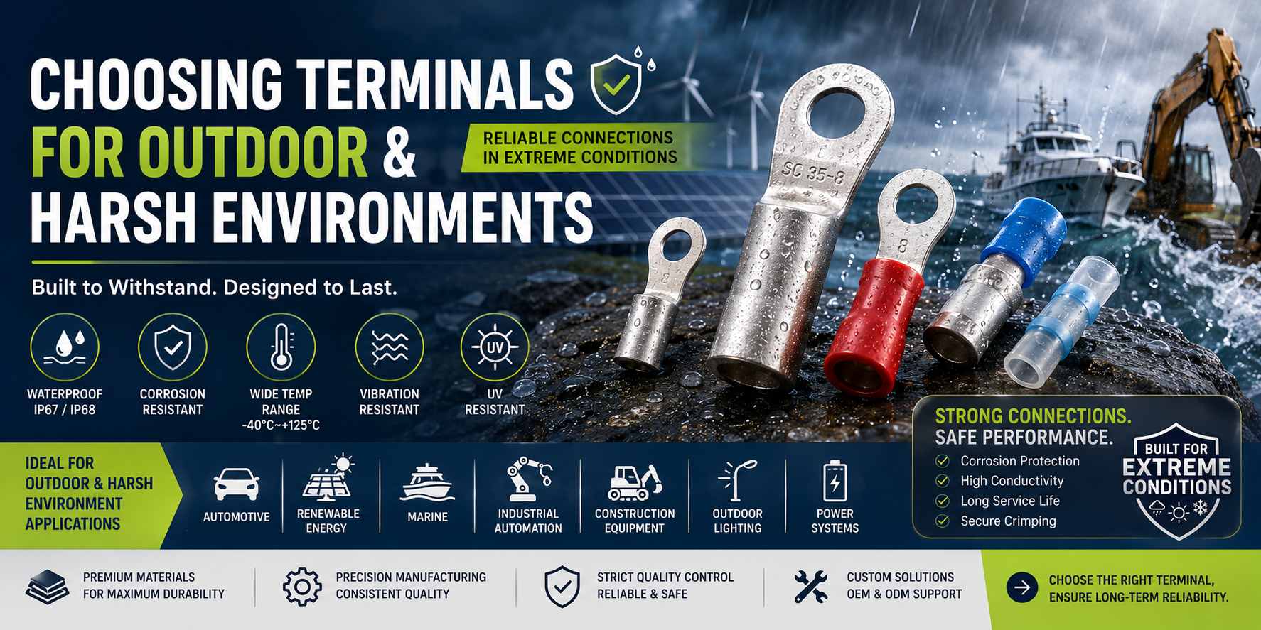 Terminals for outdoor and harsh enviroments